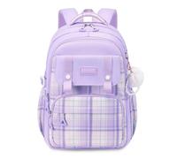 FANDARE Mode Sacs à Dos Loisir Cartables Scolaires Filles Garçon Voyage Sac Ecole Week-end Color-Blocking Violet