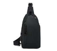 FANDARE Moderne Sport Sac de Poitrine Sacs à Dos porté Travers Homme bandoulière randonnée Banane Ville Imperméable Polyester Voyage Messager Outdoor Sling Bag avec Compartiments Noir