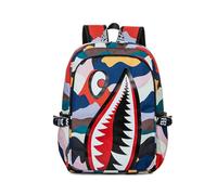FANDARE Motif requin Sac à dos scolaire léger Cartable pour étudiants Sacoche Sac d'école Sac de cours Collégien Adolescent Sacs à dos pour enfant pour Garçons Filles Voyages School Bag