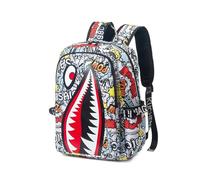 FANDARE Motif requin Sac à dos scolaire léger Cartable pour étudiants Sacoche Sac d'école Sac de cours Collégien Adolescent Sacs à dos pour enfant pour Garçons Filles Voyages School Bag