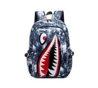 FANDARE Motif requin Sac à dos scolaire léger Cartable pour étudiants Sacoche Sac d'école Sac de cours Collégien Adolescent Sacs à dos pour enfant pour Garçons Filles Voyages School Bag
