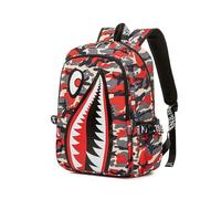 FANDARE Motif requin Sac à dos scolaire léger Cartable pour étudiants Sacoche Sac d'école Sac de cours Collégien Adolescent Sacs à dos pour enfant pour Garçons Filles Voyages School Bag