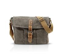 FANDARE New Sac à Bandoulière Ordinateur Portable 7.9 Pouces Envelope Bag Hommes Commerce Voyage Multifonctionnel Envelope Crossbody Bag Respirant Toile Gris Vert
