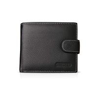 FANDARE Nouveau Portefeuille Homme Court Porte Monnaie Cuir veritable Portefeuille avec Poche à Monnaie, Fentes pour Carte de crédit, ID Poche, pour Voyage, fête, Mariage, Affaires Noir