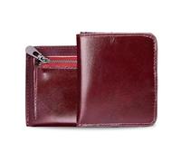 FANDARE Nouveau Portefeuille Unisexe Minimaliste Porte-Cartes Hommes Femmes Wallet en Cuir véritable avec 6 Porte Carte Crédit Petit Porte Bancaire Compartiment à Billets et Poche à Monnaie Rouge