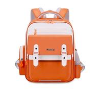 FANDARE Nouveau Sac à Dos Enfant Cartable Garcon Sac Maternelle Garçon Sac a Dos Bebe Fille Cartable Sac a Dos Stitch Cartables Scolaires Sacs à Dos Loisir avec Sangle de Poitrine Sac d'école Orange