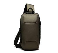 FANDARE Nouveau Sac de Poitrine Anti-vol Sac d'Epaule Sacoche Homme avec Verrou Mot de Passe,USB,Réfléchissante Sac Bandoulière Imperméable Sling Bag pour Cyclisme,Voyage Polyester Vert Clair