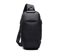 FANDARE Nouveau Sac de Poitrine Anti-vol Sac d'Epaule Sacoche Homme avec Verrou Mot de Passe,USB,Réfléchissante Sac Bandoulière Imperméable Sling Bag pour Cyclisme,Camping,Voyage Polyester Noir