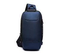 FANDARE Nouveau Sac de Poitrine Anti-vol Sling Bag Sac d'Epaule Sacoche pour 10,5 Pouces Tablet Homme Femme Sacs bandoulière avec USB pour Voyage Université Cyclisme Camping Daypack Polyester Bleu A