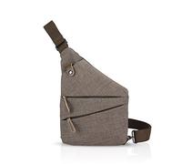 FANDARE Nouveau Sac de Poitrine Segmenté Sac d'Epaule Anti-vol Sacoche Homme Femme Sac Bandoulière Grande Sling Crossbody Bag pour Cyclisme Camping Équitation Voyage Polyester Kaki L