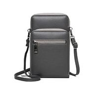 FANDARE Petite Pochette Téléphone Épaule, Sac à Main Souple en Simili Cuir pour Femmes, Sac Bandoulière Polyvalent pour Femmes avec Multi-Compartiments Gris