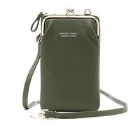 FANDARE Petits Sacs pour Téléphone Sac Bandoulière Sac à Main Femme Portefeuille avec des Fentes Pochette pour Carte de crédit Crossbody Bag Vert