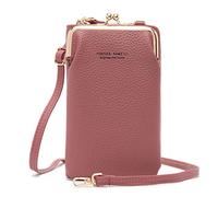 FANDARE Petits Sacs pour Téléphone Sac Bandoulière Sac à Main Femme Portefeuille avec des Fentes Pochette pour Carte de crédit Crossbody Bag Mauve
