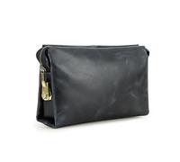 FANDARE Porte-documents Homme Portefeuille en Cuir de Vachette avec Serrure à Combinaison Portefeuille, Porte-cartes et Organisateur avec Lanière de Poignet Sac Fourre-tout avec Compartiments Bleu