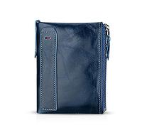FANDARE Portefeuille avec Blocage RFID Portefeuille à Billets Homme/Femme Porte Monnaie Etui à Carte Porte-Carte de Crédit Sécurisé Cuir Portemonnaie Bleu