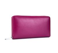 FANDARE Portefeuille avec RFID Cuir Longue Porte à Monnaie Carte de Crédit Femme Monnaie Portefeuille avec Poche à Monnaie Etui à Carte Porte-Carte de Crédit Bourse Grande Capacité Wallet Rose Violet