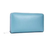 FANDARE Portefeuille avec RFID Cuir Longue Porte à Monnaie Carte de Crédit Femme Monnaie Portefeuille avec Poche à Monnaie Etui à Carte Porte-Carte de Crédit Bourse Grande Capacité Wallet Bleu