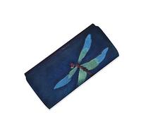 FANDARE Portefeuille Femme Porte-Cartes de crédit Femme Porte-chéquiers Libellule Cuir Pochettes Portemonnaie Portefeuille à Billets pour Cartes pour la fête,Voyages Bleu Foncé