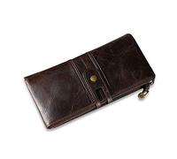 FANDARE Portefeuille Femme Porte-Cartes de crédit RFID Porte-chéquiers Homme Cuir Pochettes Portemonnaie Portefeuille à Billets pour Cartes pour la fête,Voyages Marron Foncé
