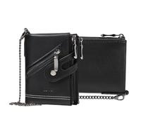 FANDARE Portefeuille Homme Classique Bifold avec Protection RFID et Chaîne Porte-Cartes en Cuir PU avec 14 Emplacements, Compartiment Billets et 3 Pochettes à Pièces pour Un Usage Quotidien Noir