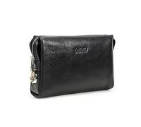 FANDARE Portefeuille Homme Cuir Sacs à Main Homme Embrayage Porte-Monnaie avec Verrouillage à Fermeture éclair Rétro Pochette Carte de Crédit Porte Monnaie Portefeuille Noir