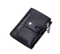 FANDARE Portefeuille Homme/Femme Court Porte Monnaie Cuir veritable Portefeuille avec Poche à Monnaie Etui à Carte Porte-Carte de Crédit Bourse Noir