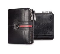 FANDARE Portefeuille Homme Femme en Cuir Véritable Porte-Cartes RFID Bifold avec 7 Fentes, 2 Compartiments Billets & pièce,1 fenêtre Photo pour trajets Voyages Wallet (25-45 Ans) Noir