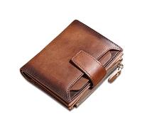 FANDARE Portefeuille Homme Pochette avec NFC Court Besace Porte Monnaie Cuir Porte de Billets Porte-Monnaie Porte-Carte de Crédit Bourse 18 Fente pour Carte Wallet Marron