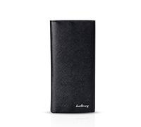 FANDARE Portefeuille Hommes Longue Bifold Wallet Cartes-Rangement pour Billets Pack Grand PU Noir L