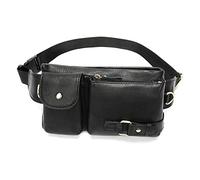 FANDARE Rétro Banane Poitrine Ceinture de Course Homme Cuir Bandoulière Sacoche d'Epaule pour Sports Travers Voyage Cyclisme Moto Imperméable Sling Bag Noir