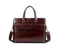 FANDARE Rétro Mallette Sacs pour 12.9 Pouces Ordinateur Portable Sacoches Homme Cuir à Grain de Bois Classique Porte-Documents Cartable Serviette Portefeuille Sac Messenger pour Bureau Brun foncé