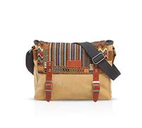 FANDARE Rétro Sac à Bandoulière Hommes/Femmes Business Commuter Crossbody Bag Outdoor Voyage Camping Grande Capacité Sac de Messager Respirant Toile, Kaki, L, Sac à Dos Loisir