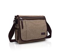 FANDARE Rétro Sac à Bandoulière Toile Sac d'épaule Mallette Homme Femme Sac de Messager pour 12.9 Pouce Laptop Sac de Facteur Crossbody Bag Grande Capacité pour Travail Fac Voyage Sport Business