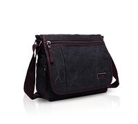 FANDARE Rétro Sac à Bandoulière Toile Sac d'épaule Mallette Homme Femme Sac de Messager pour 12.9 Pouce Laptop Sac de Facteur Crossbody Bag Grande Capacité pour Travail Fac Voyage Sport Business