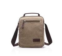 FANDARE Rétro Sac à bandoulière Toile Sac d'épaule Sac de Messager Sacoche Hommes Femmes pour Travail et Scolaire Voyage Sac Messager Sacs Portés épaule pour 9.7 Pouces Tablette Kaki