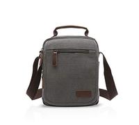 FANDARE Rétro Sac à bandoulière Toile Sac d'épaule Sac de Messager Sacoche Hommes Femmes pour Travail et Scolaire Voyage Sac Messager Sacs Portés épaule pour 9.7 Pouces Tablette Gris