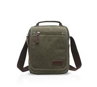 FANDARE Rétro Sac à bandoulière Toile Sac d'épaule Sac de Messager Sacoche Hommes Femmes pour Travail et Scolaire Voyage Sac Messager Sacs Portés épaule pour 9.7 Pouces Tablette Vert