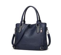 FANDARE Rétro Sac a Main Sacoche Femme Sacs Portés Epaule Cuir PU Étanche pour Achats Fête École Voyage Messenger Bags Bleu