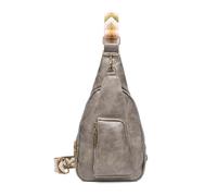 FANDARE Rétro Sac à Poitrine pour Femme Sacs Bandoulière Sling Crossbody de Poitrine Mode à Bretelle Adjustable, Sac à Épaule en PU Cuir à Multiples Poches pour Voyage, Shopping Gris