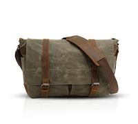 FANDARE Rétro Sac Bandoulière Messenger Bag Toile Sacoche Sac d'épaule pour 14 Pouce Laptop Briefcase Sacs Portés épaule Homme Femme Sac de Sport Travail Ecole Cartable Vert