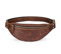 FANDARE Rétro Sac de Poitrine Cuir Sacoche Homme Sac de Taille Affaires Sac a Bandouliere Léger Sac d'Epaule Sling Waist Bag pour Voyage Sport Randonnée Vélo Excursion Sac a dosMarron foncé