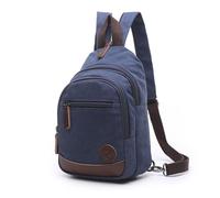 FANDARE Rétro Sac de Poitrine Homme Sac À Dos Femme Sling Bag Toile Sac d'Epaule Sacoche Sac Bandoulière pour Affaires Université École Cyclisme Camping Voyage Casual Daypacks Bleu