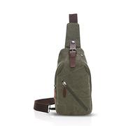 FANDARE Rétro Sac de Poitrine Toile Sac d'Epaule Anti-vol Sacoche Homme Femme Sac Bandoulière Grande Sling Crossbody Bag pour Cyclisme Camping Équitation Voyage