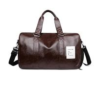 FANDARE Rétro Sac de Voyage pour Femme Homme Sac de Bagage à Main PU Cuir Sac a Main Sacs bandoulière Weekend Sac de Sport de Gym avec Compartiment à Chaussures Sac Week-End Sac d'Hôpital Marron