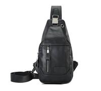FANDARE Rétro Sac Poitrine Homme Sacoche Cuir Sling Bag Sacoche Ventrale Homme Sac Porté Epaule Sac a Dos Bandouliere Sac d'Epaule Pochette Sac Holster Personal Flex Bag Business Voyage Noir