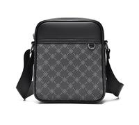 FANDARE Rétro Sacoche Homme PVC Cuir Verticale Femme Sac a Bandouliere Pochette Sac Porté Epaule Business Sacs à Main Voyage Petit Sac Bandoulière pour Collège Travail Affaires Messenger Bag Noir