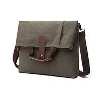 FANDARE Rétro Sacs bandoulière Toile Sac à Main Sac d'épaule Sacoche Sac de Messager pour Homme Femme Affaire Travail Voyager Université Ecole Multifonctionnel Mallette Vert