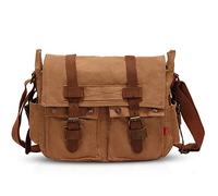 FANDARE Rétro Sacs bandoulière Toile Sac d'épaule pour 14 Pouces Laptop Nouveau Messenger Crossbody Bag Homme Femme Sacs Portés épaule Briefcase pour Voyage Affaires Université Cartable Canvas Jaune L