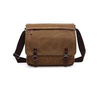 FANDARE Rétro Sacs bandoulière Toile Sacoche Sacs à Main Homme Femme Sac Besace Sac d'épaule Adapter 12,9 Pouces Ordinateur Portable pour Travail Voyag Business Université Ecole Sac Messager Marron