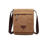 FANDARE Rétro Sacs bandoulière Toile Sacoche Sacs à Main Homme Femme Sac Besace Sac d'épaule pour Travail Voyag Business Université Ecole Multifonctionnel Sac d'épaule Messager Bag Marron